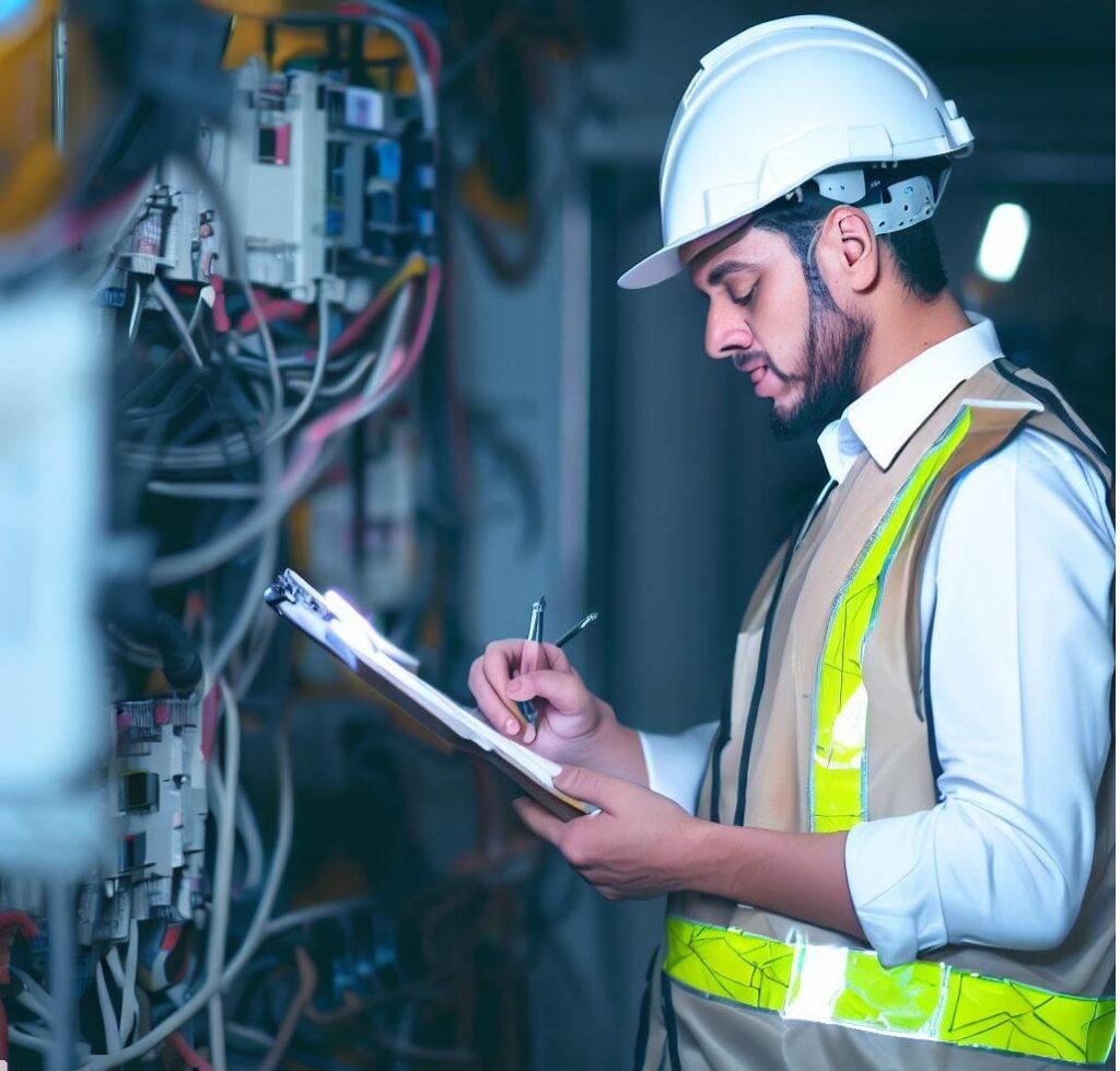 Electrician Performing an Electrical Inspection